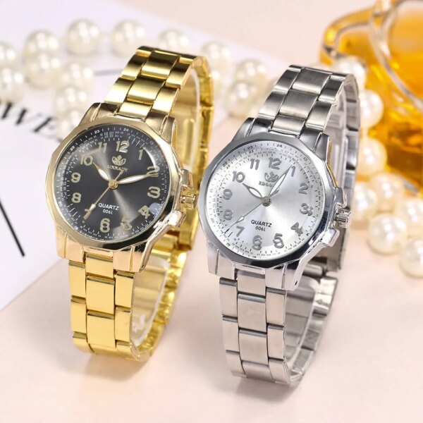 Women New Fashion Stainless Steel Band Analog Quartz Round Wrist Watch Ladies Luxury Quartz Watch Relogio Masculino