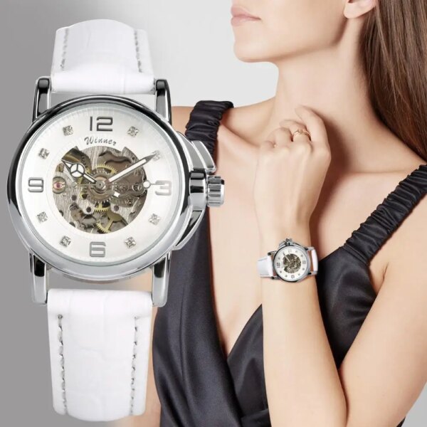 Women's Watch Automatic Mechanical Watch Ladies Clock Skeletons Wristwatch Hollow Out Automatic-self-winding