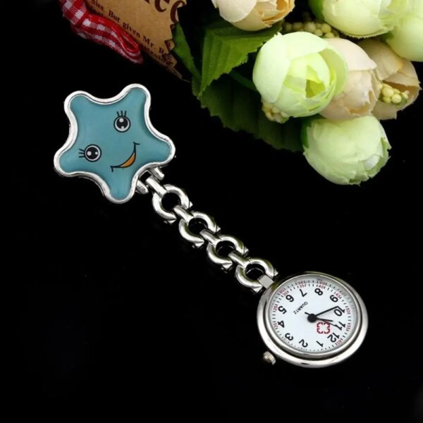 Women's Watch Smile Face Nurse Brooch Fob Tunic Pocket Watch Star Shape Pocket Watch Newly Hanging Pendant Quartz Watch мужские