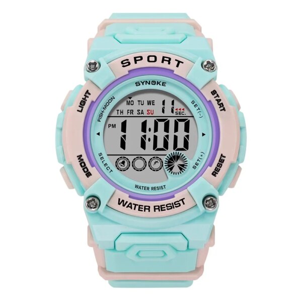 Women's Watches SYNOKE Brand 50M Waterproof Teen Student Watch Exam Watch Multifunctional Luminous Girl Boy Watch For Kids