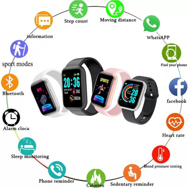 Y68 Multifunctional Smartwatch for Men and Women Sleep Monitoring apple watch for Android iOS Esportes Bluetooth