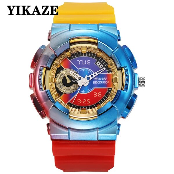 YIKAZE Fashion Boys Girls Watch Silicone Strap Quartz Watches Children Kids Students digital cool Waterproof Wristwatch clocks