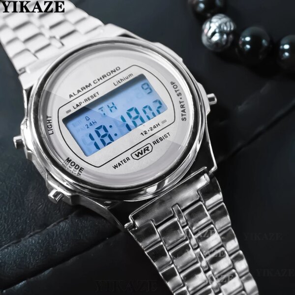 YIKAZE Men's Watch Classic F91 Stainless Steel Men Watches LED Digital  Sport Watch Business Electronic Wristwatch Clock for Man