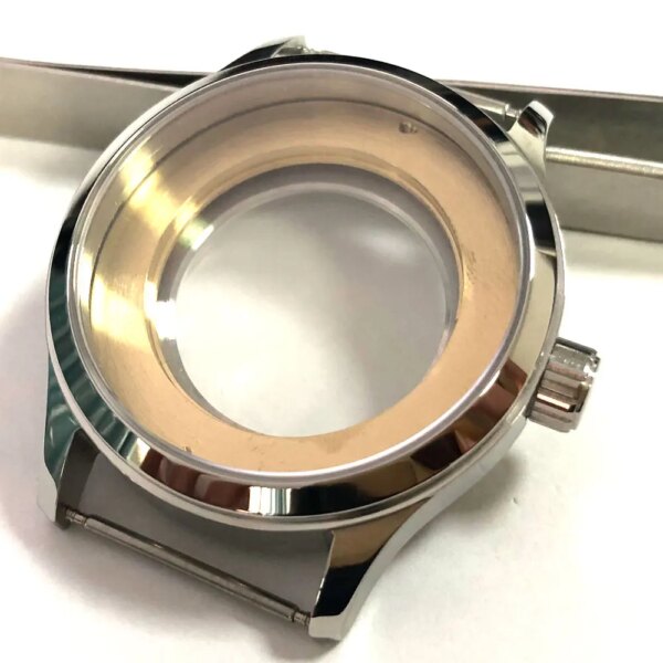 corgeut 42mm sapphire glass polished 316L Stainless Steel watch case fit ETA 2836 2824 MIYOTA 8215 821A movement