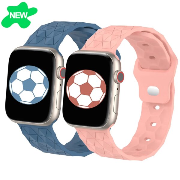 football pattern Silicone for Apple watch band 44mm 40mm 45mm 41mm Sport bracelet iWatch series 9 8 7 6 5 se ultra 2 49mm strap