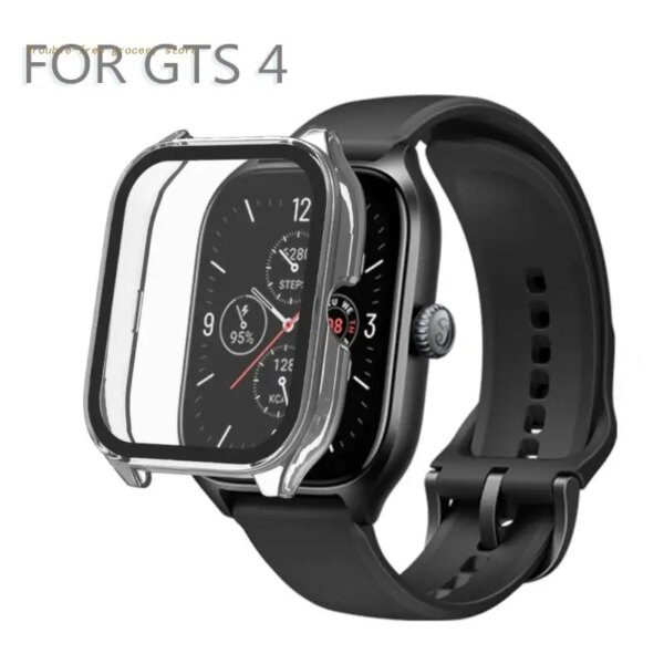 for Amazfit GTS 4 Hard-Shell TemperedGlass PC Screen Protector  Bumper-Cover