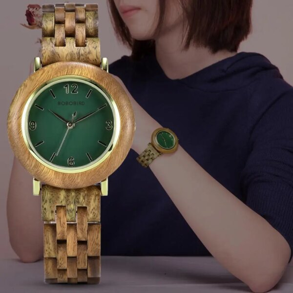 zegarek damski BOBO BIRD Light Wood Watches Women reloj de mujer Wrist Watch Clock Custom Anniversary Gift for Her Dropshipping